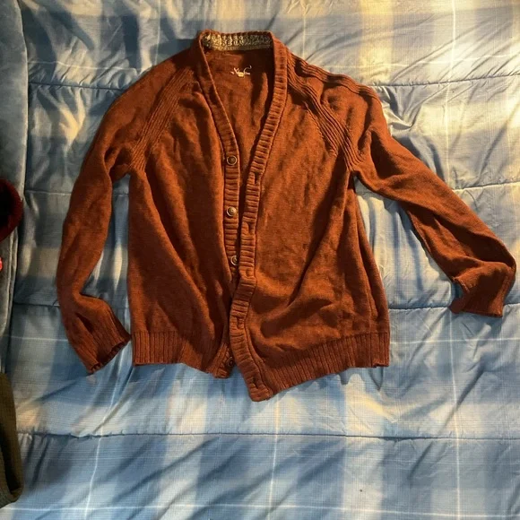 Rust Button-Up Cardigan - Picture 2 of 2